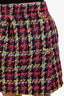 Versace Pink/Multicolour Tweed Check Medusa Mini Skirt Size 42