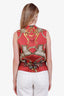Hermès Red Cotton Silk Patterned Vest Size 48