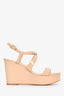 Stuart Weitzman Nude Patent Leather Wedge Heels Size 6.5