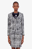 Prada 2011 Black/White Patterned Tweed Single Breasted Blazer + Skirt Set Size 36