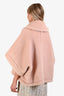 Max Mara Blush Alpaca Wool Silk Cape Wrap Poncho Size M/L