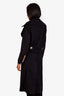 Burberry Black Wool Gold Button Military Coat Size 6