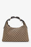 Gucci Beige/Ebony GG Canvas Medium Horsebit Hobo Bag