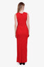 Valentino Vintage Red Slit Maxi Dress Size 6
