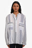 Stella McCartney White/Blue Striped Top Size 46