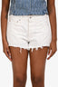 Agolde White Denim Frayed Hem Shorts Size 26