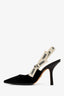 Christian Dior Black Velvet 'J'adior' Slingback Heels Size 38