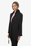 Salvatore Ferragamo Black Single Breasted Blazer with Tassel Scarf Size 42
