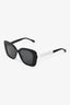 Pre-loved Chanel™ Black Square Frame Crystal Logo Sunglasses