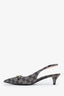 Gucci Beige/Blue GG Canvas Slingback Pumps Size 38.5