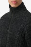 Burberry London Grey Cashmere Wool Zip Knit Sweater Size L Mens