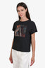Re/Done Black Cotton 'Just Bring Wine!' Short Sleeve T-Shirt Size S