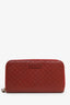 Gucci Red Leather Zip Wallet