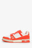 Louis Vuitton Orange/White Calfskin Monogram Trainer Sneaker Size 8 Men's