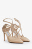 Jimmy Choo Beige Patent Leather Cutout Accent D'Orsay Pumps Heels Size 39
