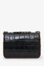 Pre-loved Chanel™ 2006-08 Black/Burgundy Patent Leather Chocolate Bar Shoulder Bag