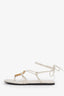 Proenza Schouler White Strappy Flat Sandals Size 35.5