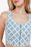 Sandro Blue/White Cropped Top Mini Skirt Set Size 34/0