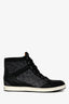 Jimmy Choo Black Leather Metallic Glitter Leather 'Tokyo High-Top' Sneakers Size 8