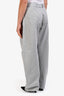 Lemaire Snowy Blue Grey Twisted Belted Barrel Jean Size L