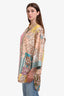 Agua Bendita Multicolour Floral Print Linen 'Chrissy' Short Sleeve Shirt Size M