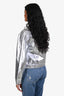 Frame Metallic Silver Denim 'Le Vintage' Jacket Size S