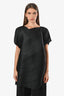 Pleats Please By Issey Miyake Black Pleated Short Sleeve Top Size 3