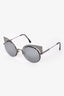 Fendi Black/Silver Mirrored Round Tinted Sunglasses