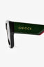 Gucci Black/Green/Red Acrylic Rectangular Logo Sunglasses