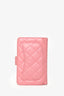 Pre-loved Chanel™ 2012 Pink Quilted Leather Wallet SHW
