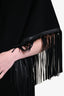 Hermès Black Cashmere Leather Fringe Triangle Scarf