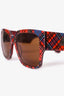 Vivienne Westwood Red/Multicolour Tartan Check Square Frame Sunglasses