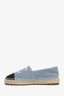 Pre-loved Chanel™ Blue Terry Cloth Interlocking CC Logo Espadrilles Size 37