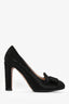 Escarpins Valentino noirs à détail de nœud orné de strass, pointure 38,5