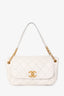 Pre-loved Chanel™ 2010-2011 White Leather Retro Chain Accordion Flap Bag