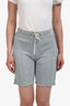 Helmut Lang Blue Cotton Logo Sweatshorts Size XS with Tags