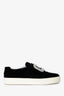 Roger Vivier Black/White Velvet Crystal Embellished 'Viv' Slip on Sneaker Size 38.5