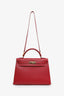 Hermès 1994 Red Epsom Kelly 32 GHW With Strap