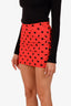 Marni Red/Black Polka-dot Crepe Mini Skirt Size 36