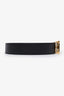 Hermès Black/Grey Reversible Leather Gold H Belt Size 100