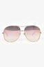 Chloe Silver Metal Frame Aviator Sunglasses