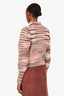 Veronica Beard Pink Striped Alpaca Mock Neck Sweater Size XS