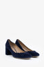 Chloé Navy Blue Suede 'Lauren' Pumps Size 36