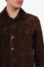 Saint Laurent Brown Suede Button Down Jacket Size 48 Mens