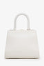 Delvaux White Leather Brillant Mini S Top Handle with Strap