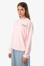 Sporty & Rich Pink Logo Crew Neck Sweatshirt Size XS