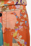 Gucci Multicolour Silk Flowy Cropped Patterned Pants Size 44
