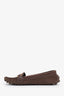 Louis Vuitton Brown Suede and Leather Loafers Size 37.5