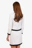 Moschino White Cotton Button-Up Bow Blazer and Mini Skirt Set Size S