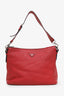 Prada Red Grained Leather Shoulder Bag SHW